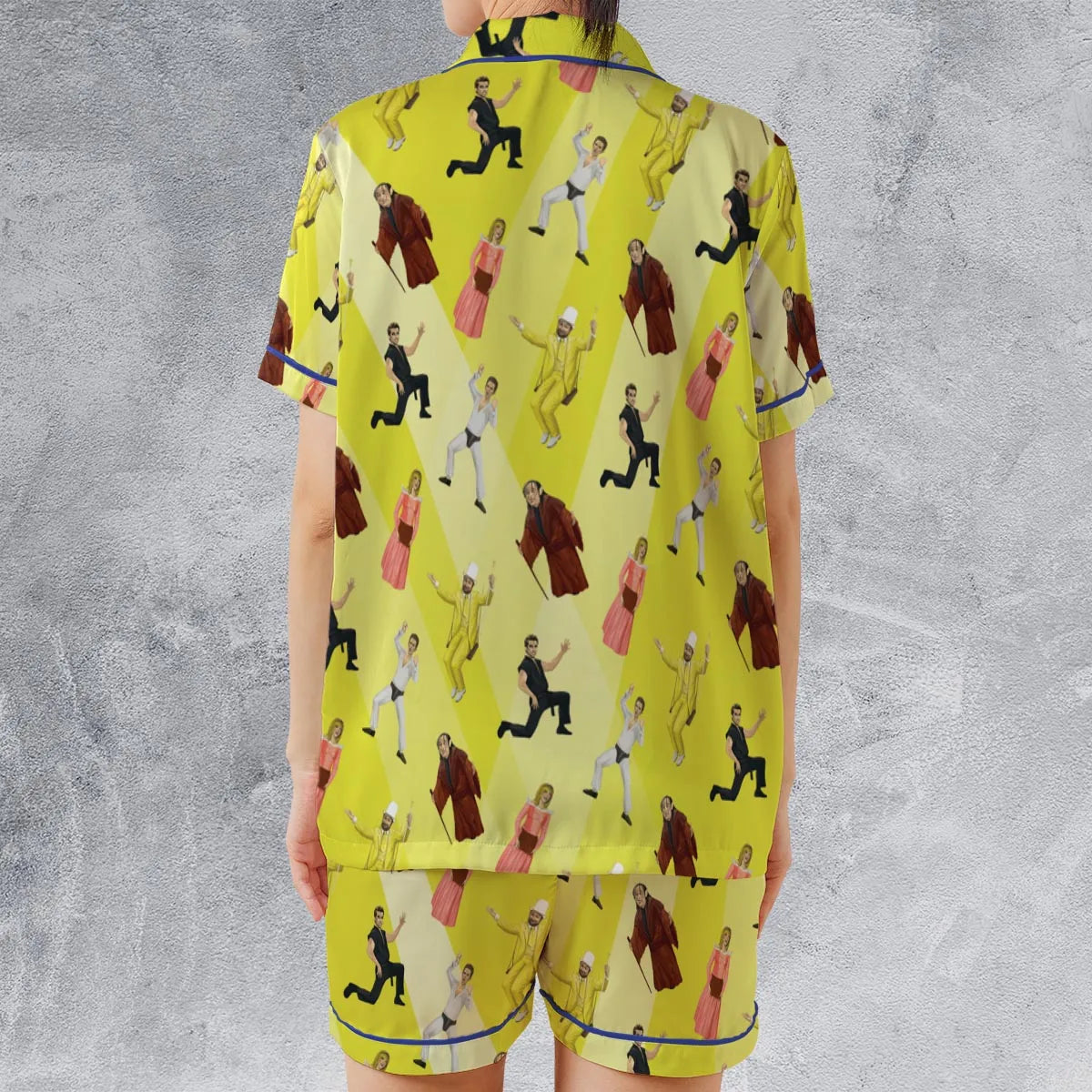 Satin Short-Sleeve Pajamas Set - TUYGELMF