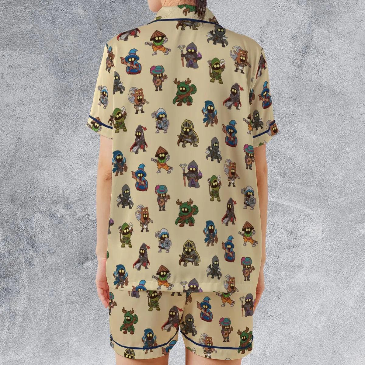 Satin Short-Sleeve Pajamas Set - 14KWHYMX