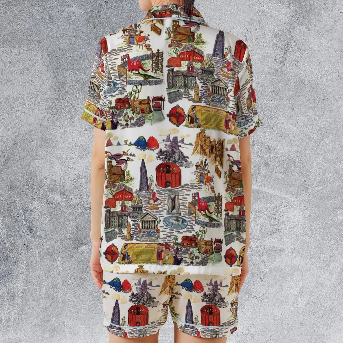 Satin Short-Sleeve Pajamas Set - 7FQX35QY