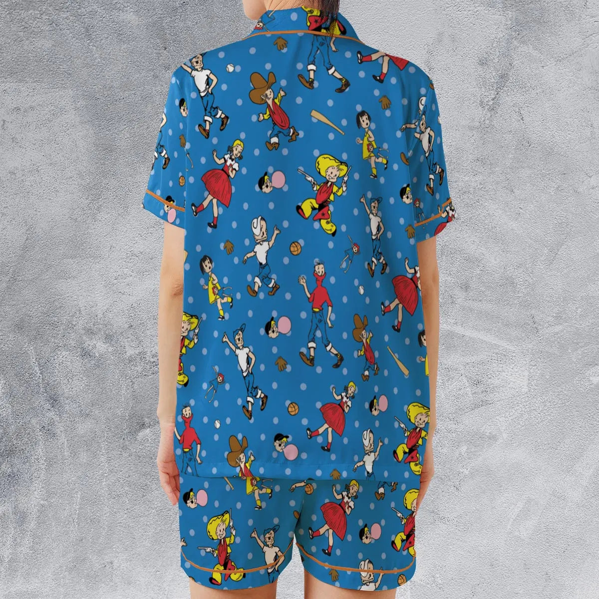 Satin Short-Sleeve Pajamas Set - UM831B68