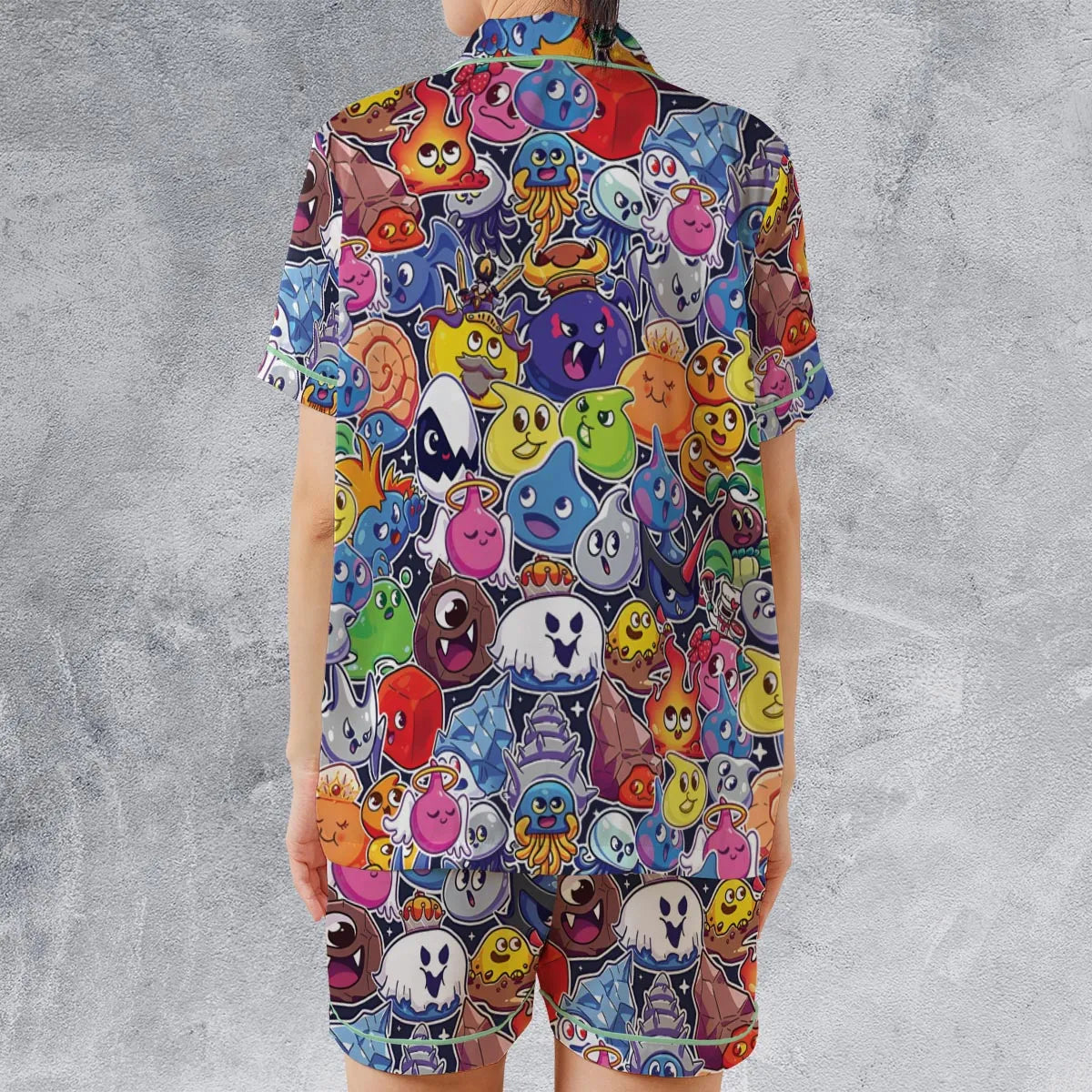 Satin Short-Sleeve Pajamas Set - SYVKU6ED