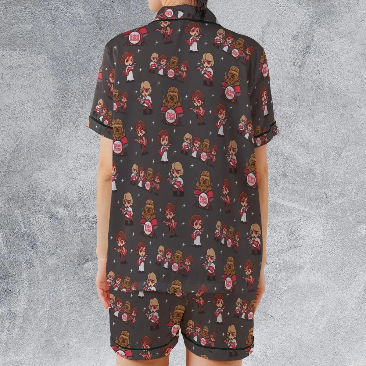 Satin Short-Sleeve Pajamas Set - UZ5LQKX2
