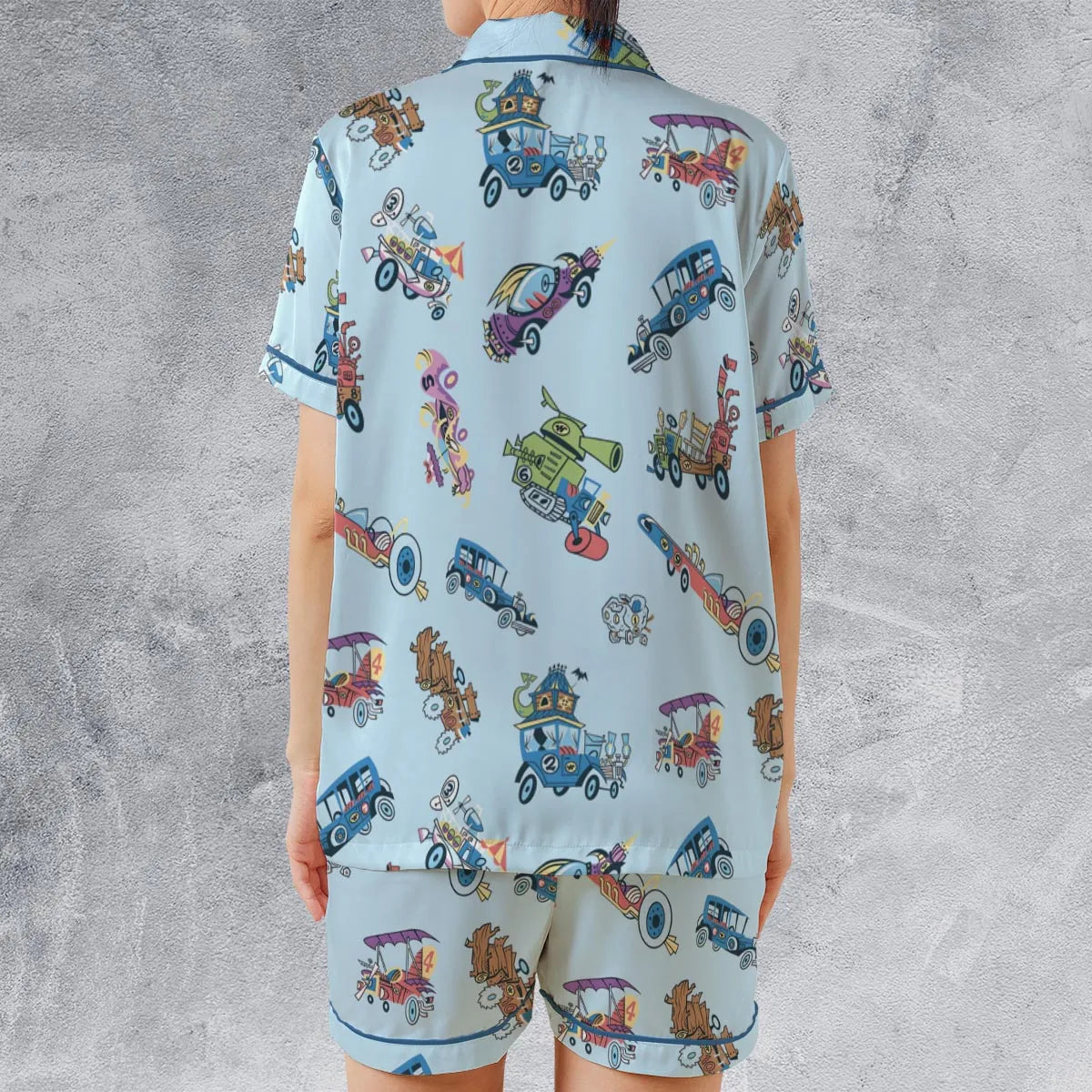 Satin Short-Sleeve Pajamas Set - 3NLJP79E