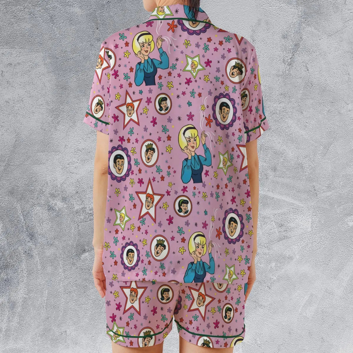 Satin Short-Sleeve Pajamas Set - YWWZE8HW
