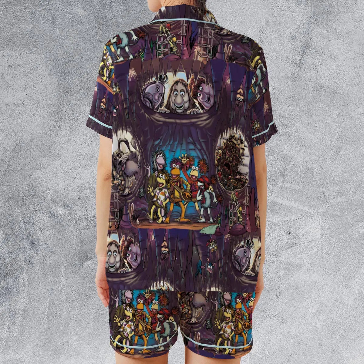 Satin Short-Sleeve Pajamas Set - L8TMDGNH