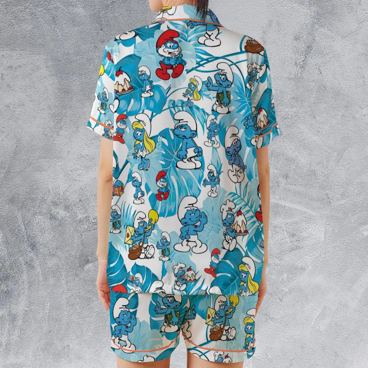 Satin Short-Sleeve Pajamas Set - D5GH5CU2