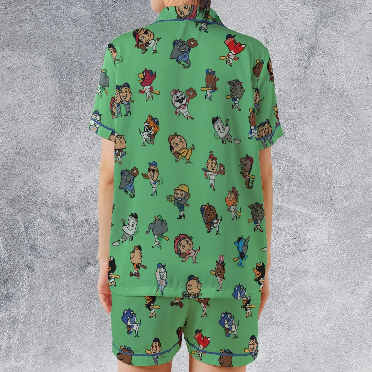 Satin Short-Sleeve Pajamas Set - F64WQFV9