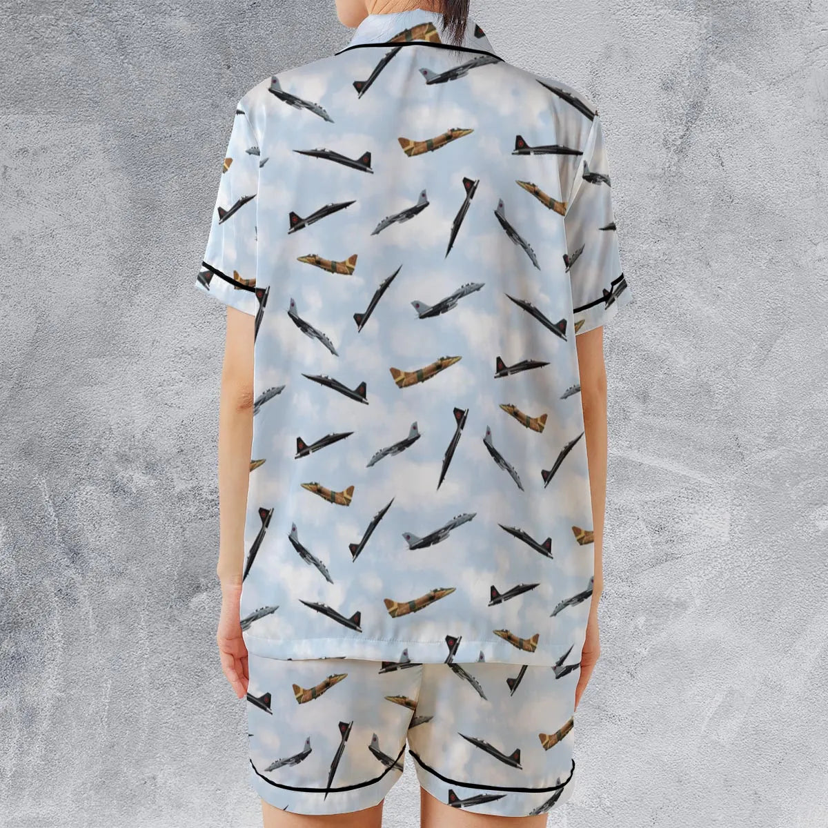 Satin Short-Sleeve Pajamas Set - A6R8ZFJH