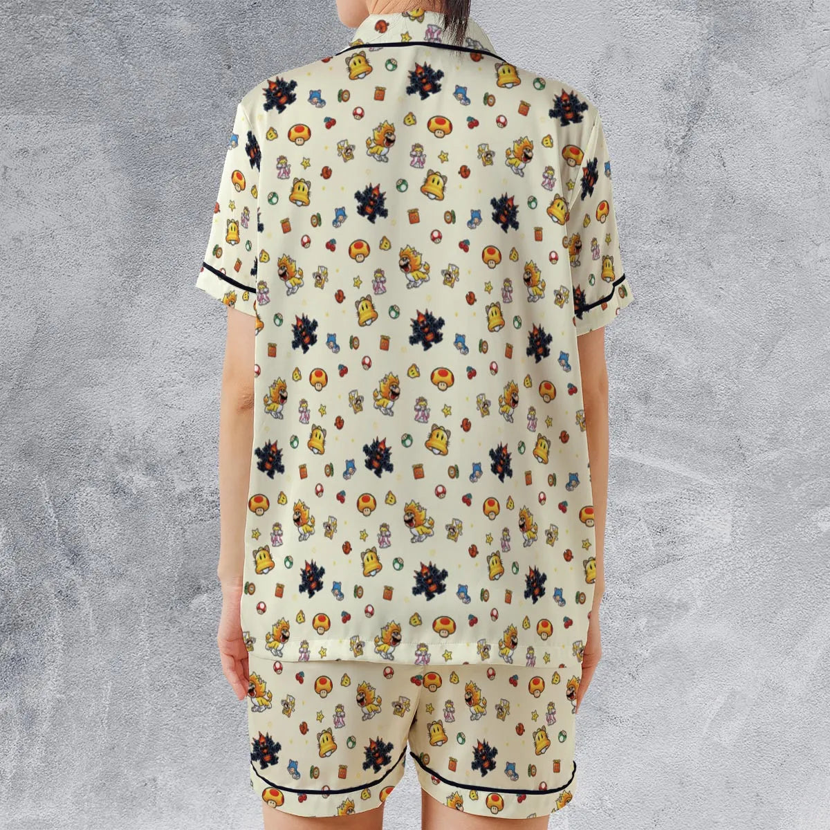 Satin Short-Sleeve Pajamas Set - NE2MW35L