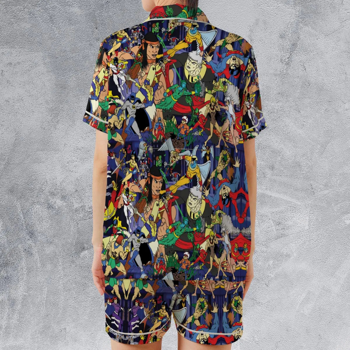 Satin Short-Sleeve Pajamas Set - N2NHJQNA