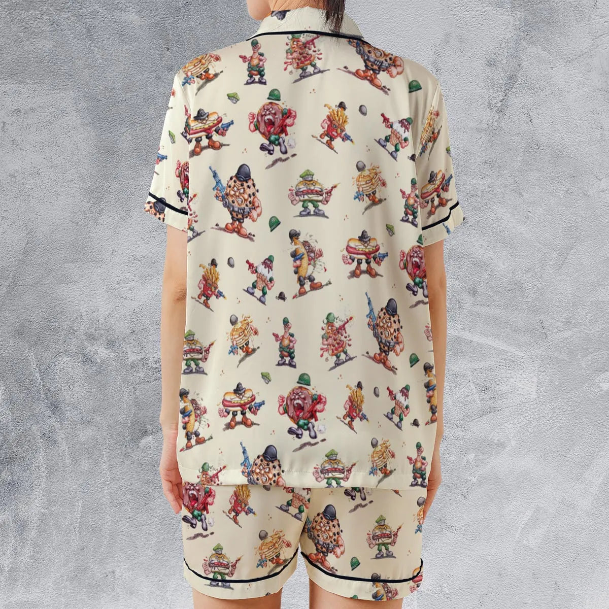 Satin Short-Sleeve Pajamas Set - 5JEEF4CF