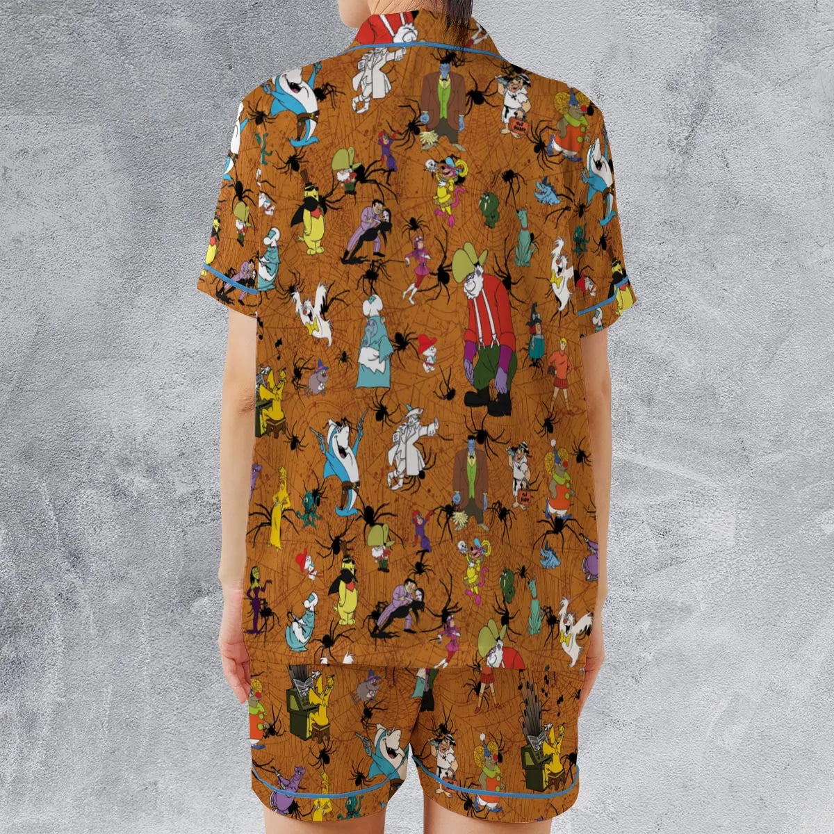 Satin Short-Sleeve Pajamas Set - AKGVXFWM