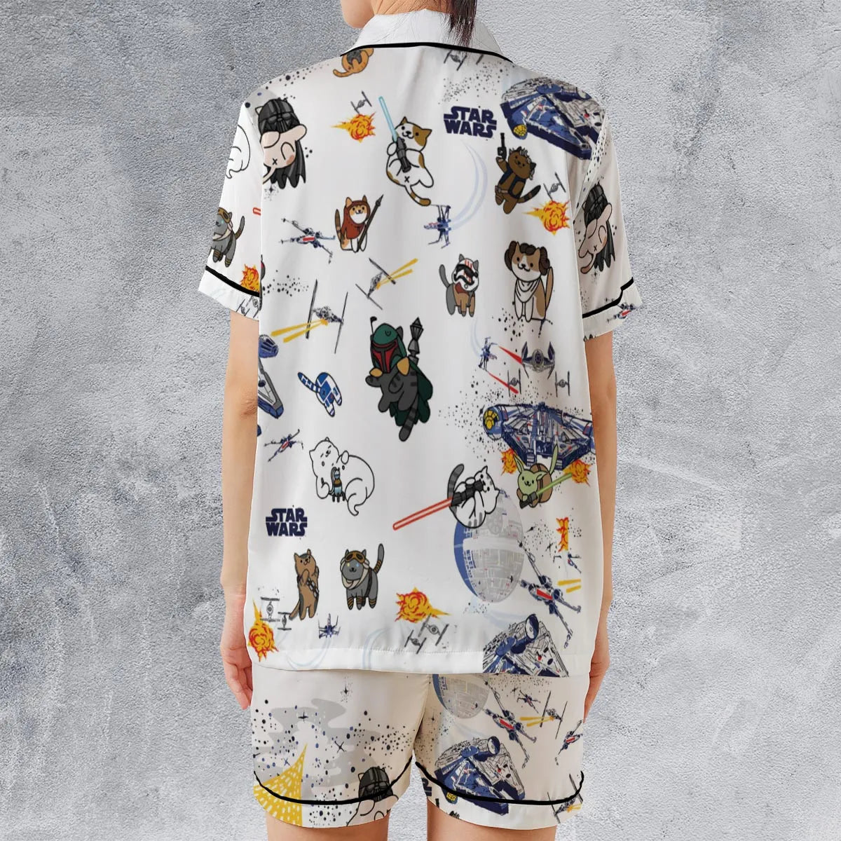 Satin Short-Sleeve Pajamas Set - PZG5MA5X