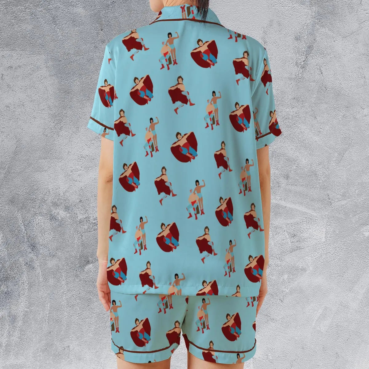 Satin Short-Sleeve Pajamas Set - ACC93Z1P