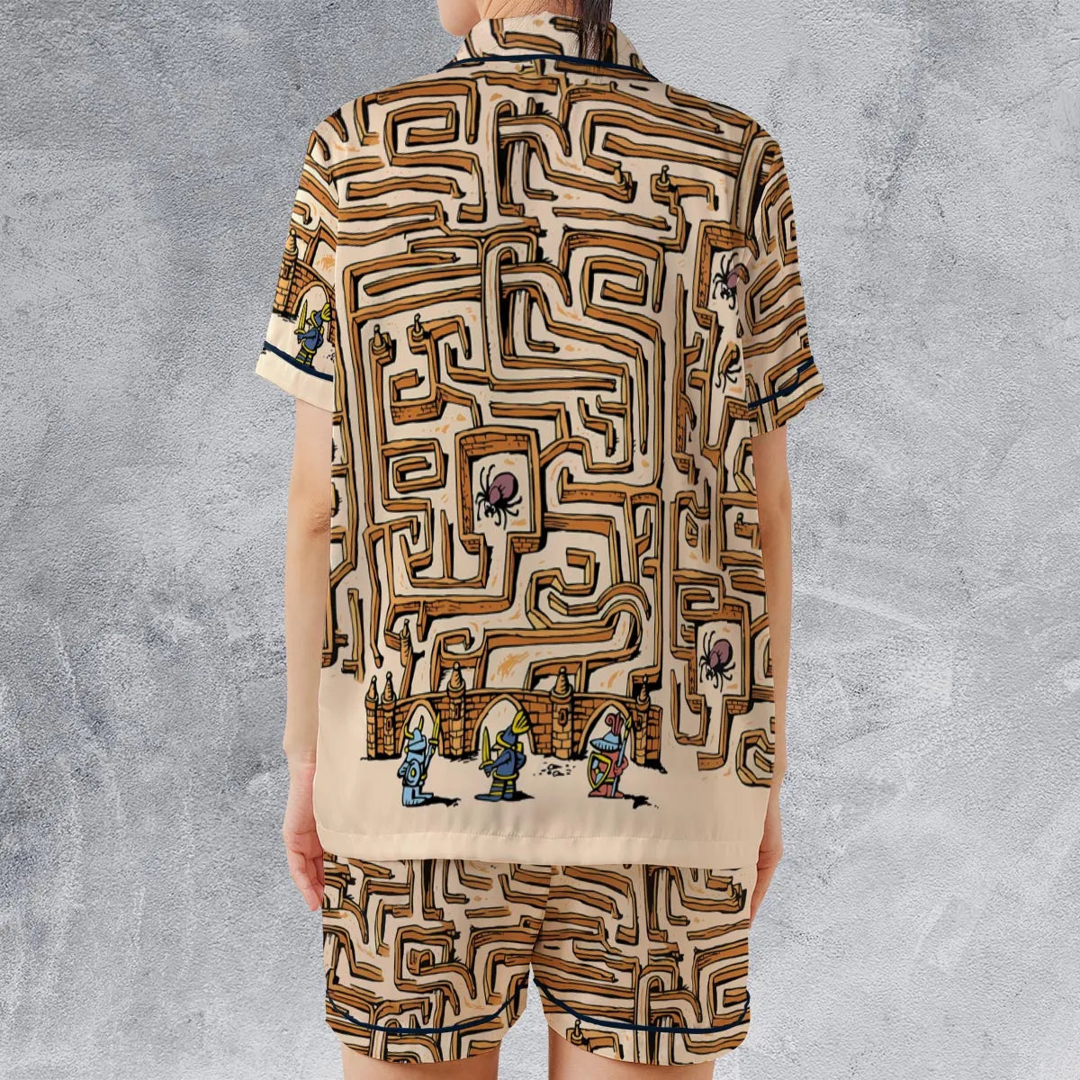 Satin Short-Sleeve Pajamas Set - JBL9KH7S