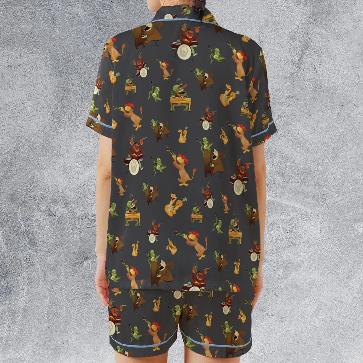 Satin Short-Sleeve Pajamas Set - LDGFCTVP