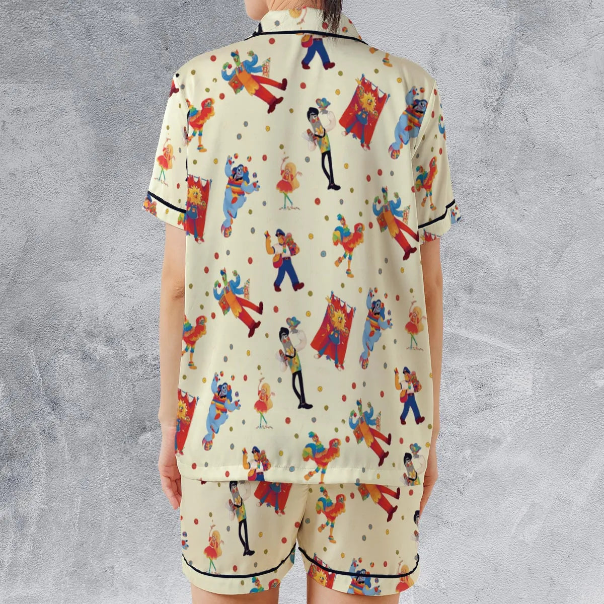 Satin Short-Sleeve Pajamas Set - 1M3XCY7D
