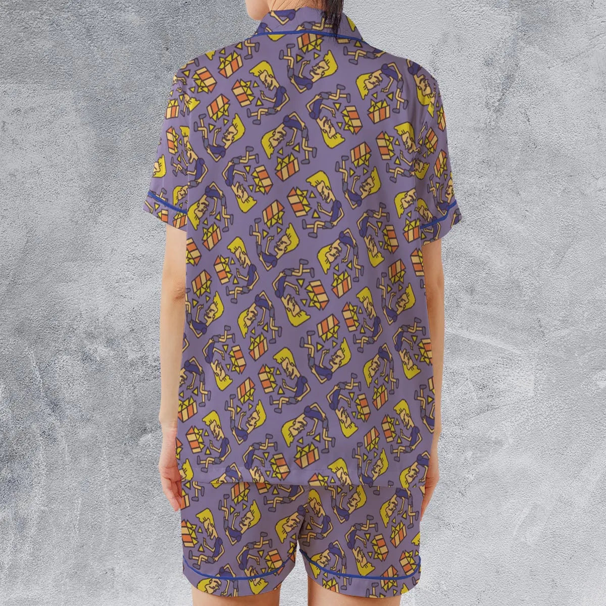 Satin Short-Sleeve Pajamas Set - 5FQW27GV