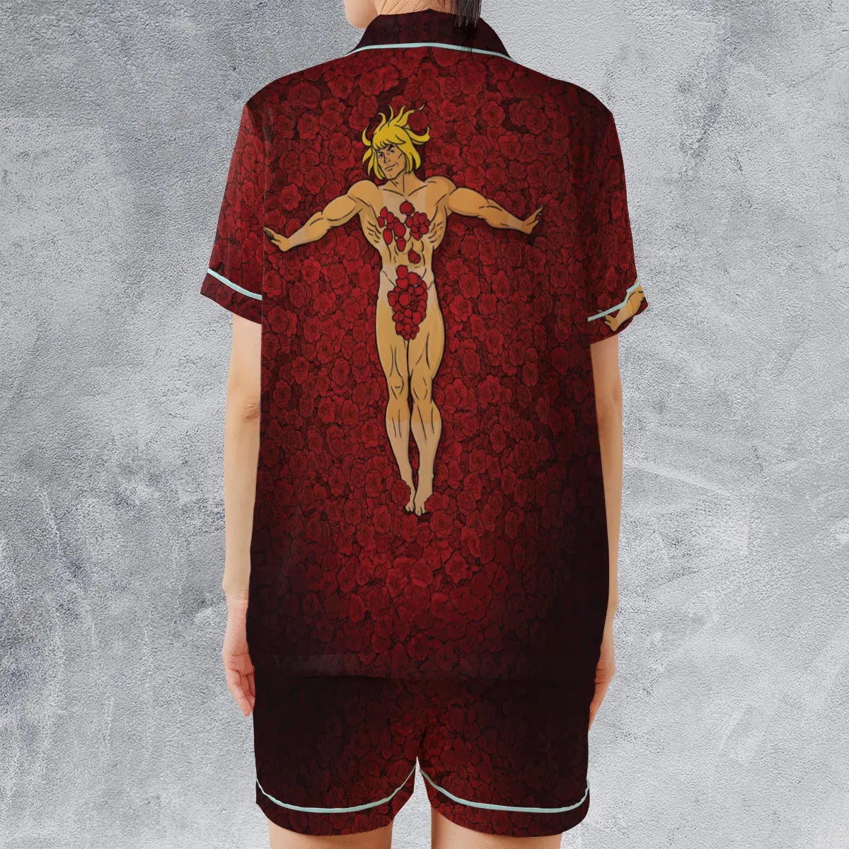 Satin Short-Sleeve Pajamas Set - 8HZF1H61