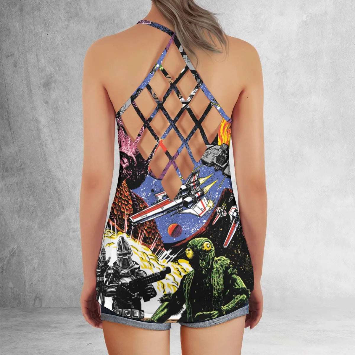 Criss Cross Tank Top - U5PURR2F