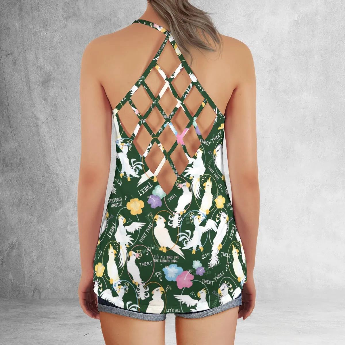 Criss Cross Tank Top - 8X1SBLWR