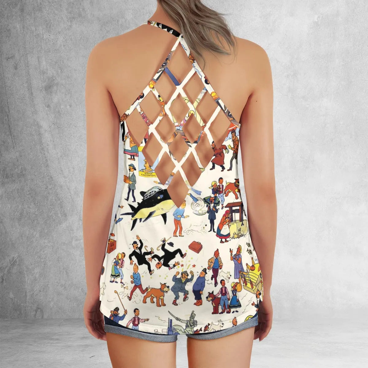 Criss Cross Tank Top - 6R3HRAKU