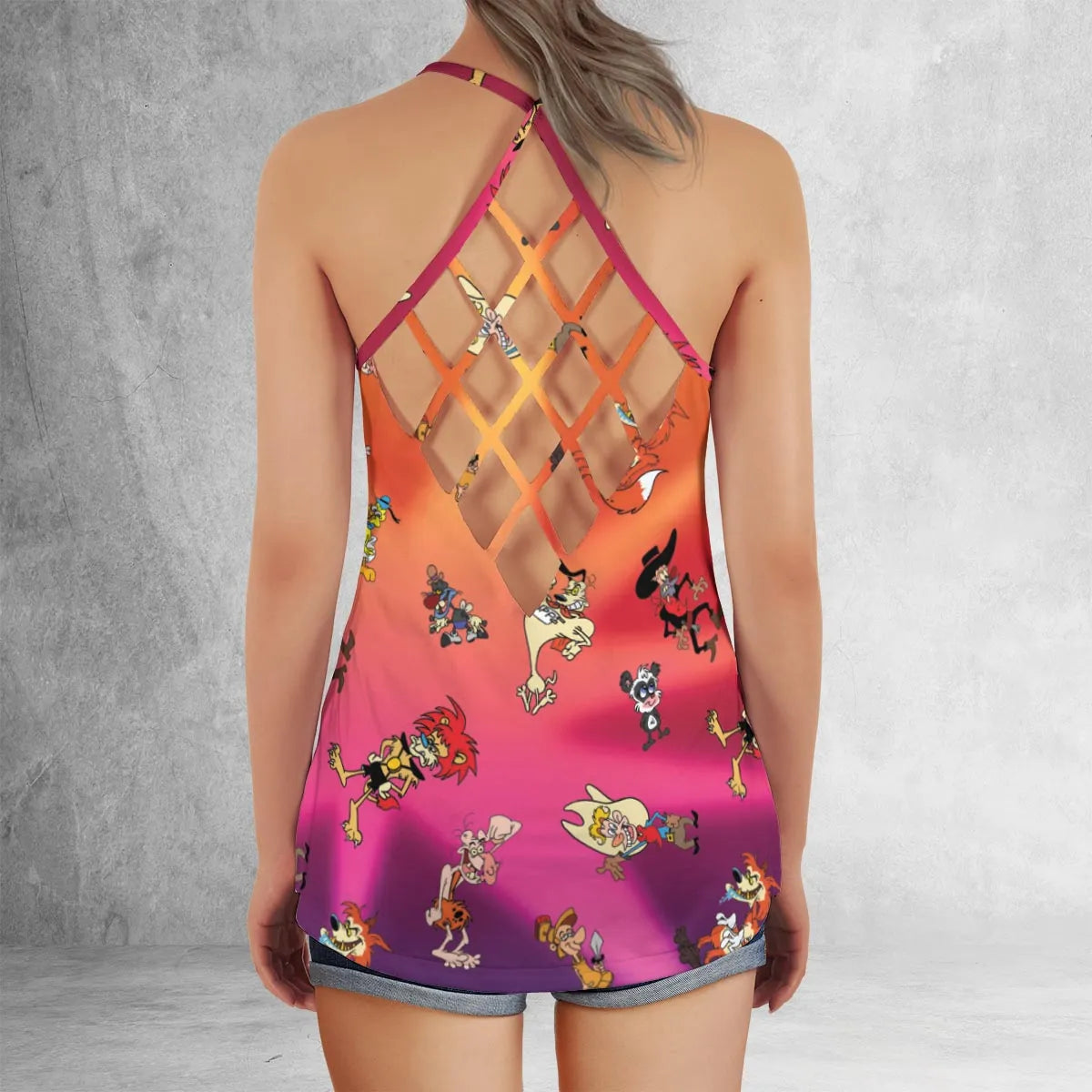 Criss Cross Tank Top - AJ8XD7DH