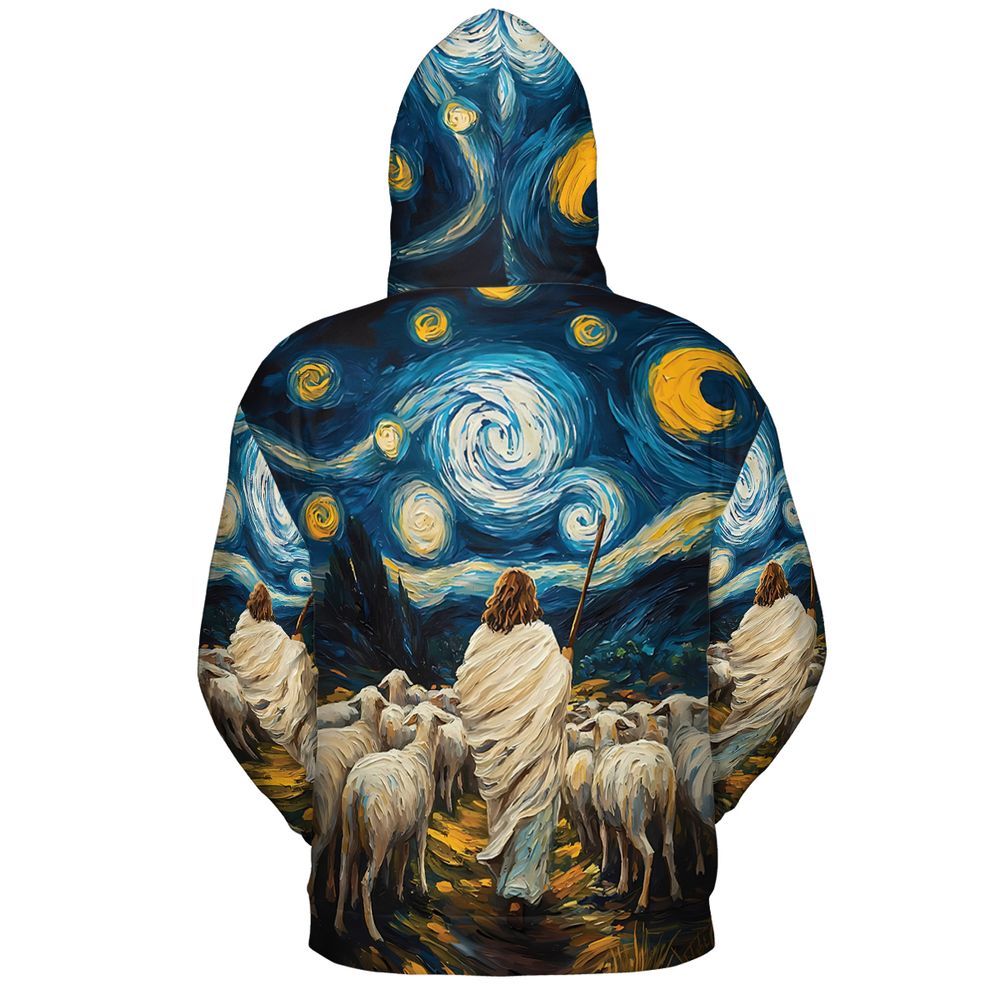 Shepherd Sheep Starry Night - - 4