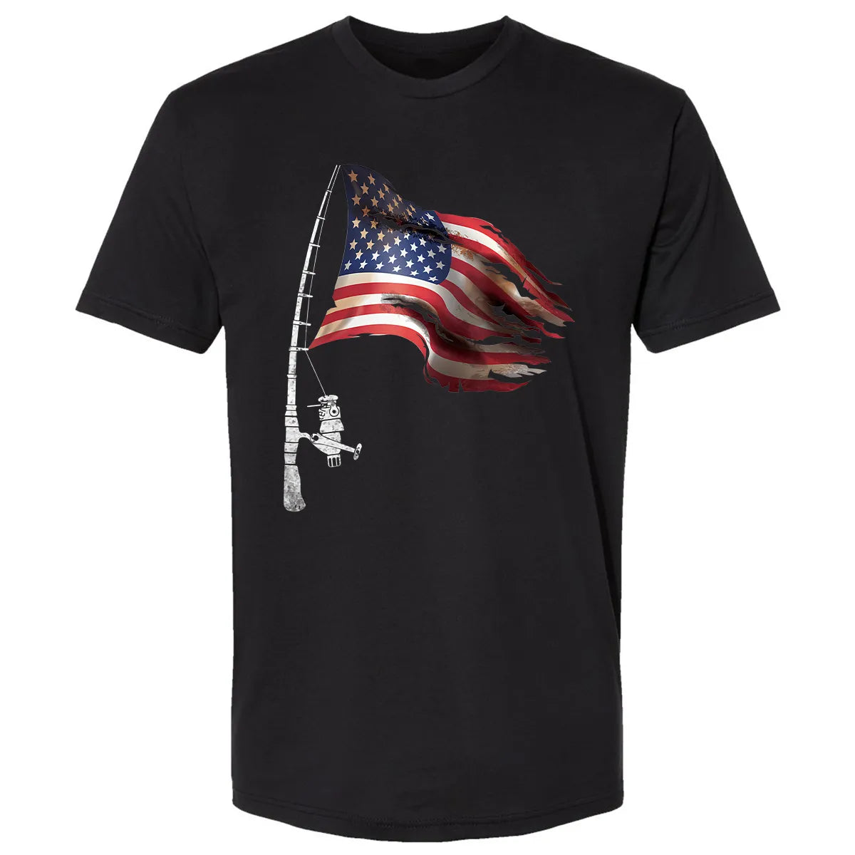 Fishing American Flag Fisherman Patriotic day 4th of July Premium Unisex T-shirt