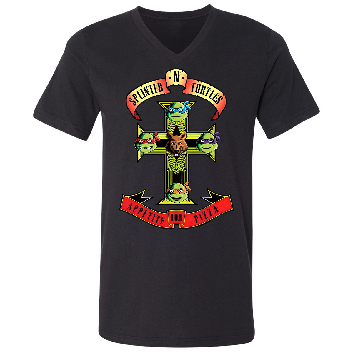 Unisex V-neck T-shirt - XPBY2S28 - Black - 1