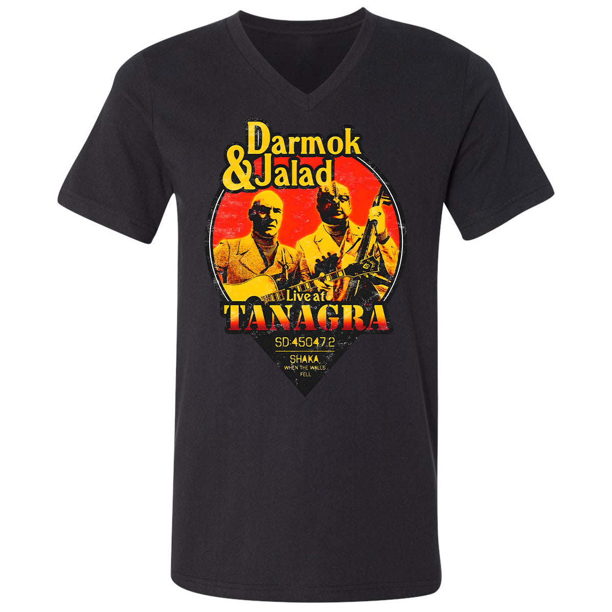 Unisex V-neck T-shirt - 4TV74EF4 - Black - 1