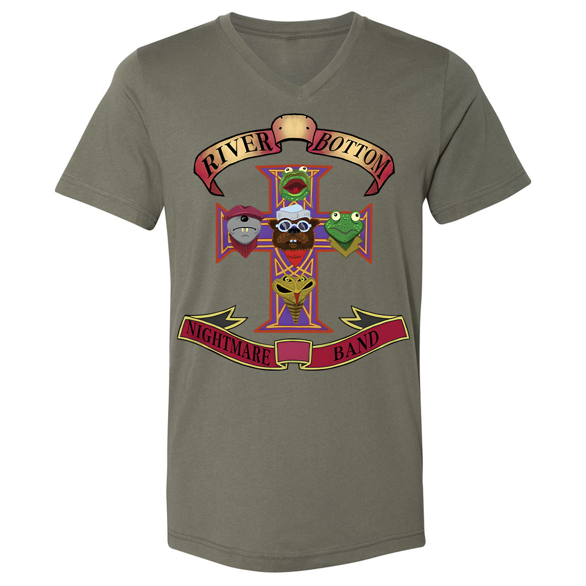 Unisex V-neck T-shirt - Black - THANGFIXED (Copy) - Military Green - 10