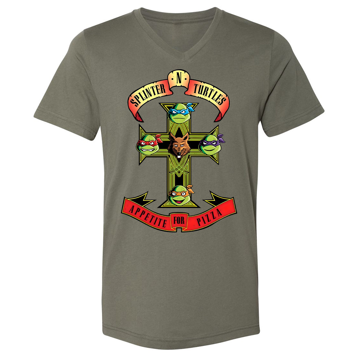Unisex V-neck T-shirt - XPBY2S28 - Military Green - 10