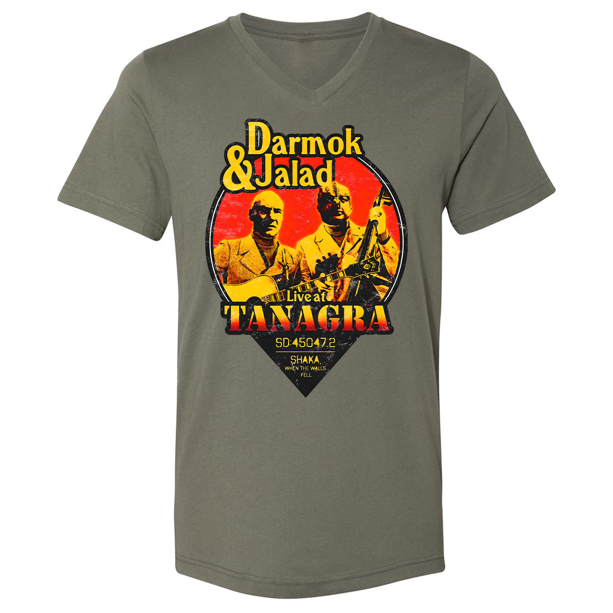 Unisex V-neck T-shirt - 4TV74EF4 - Military Green - 10