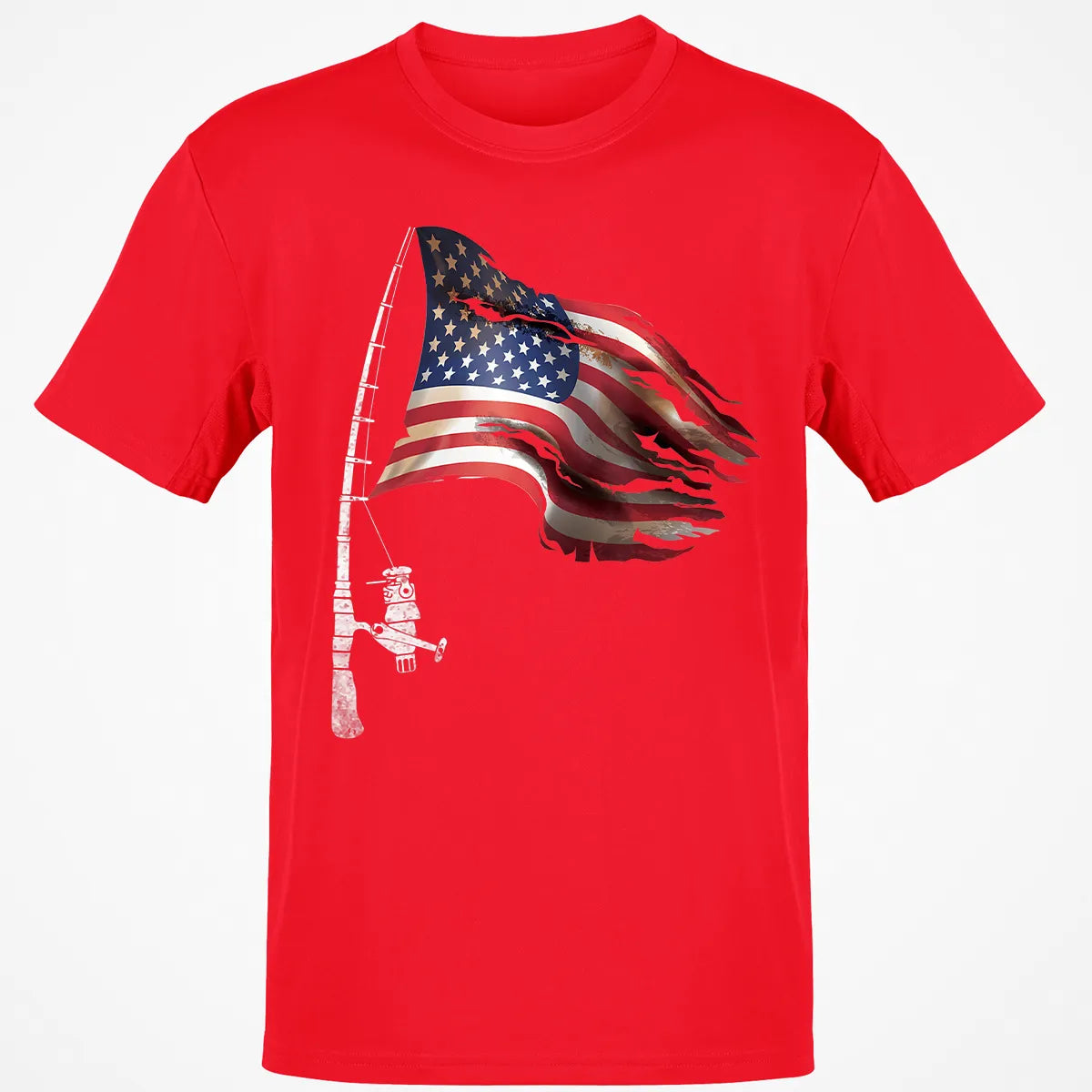 Fishing American Flag Fisherman Patriotic day 4th of July Classic Unisex T-Shirt