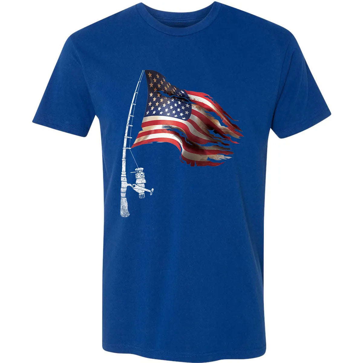 Fishing American Flag Fisherman Patriotic day 4th of July Premium Unisex T-shirt