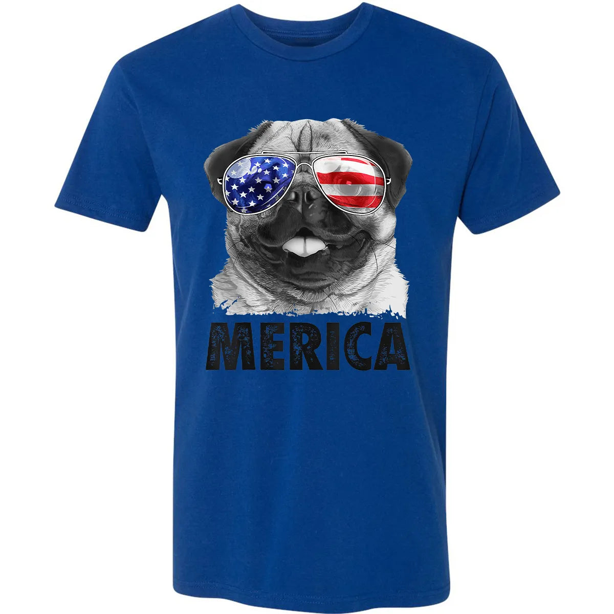 Pug 4th of July s Merica Men Women USA American Flag Premium Unisex T-shirt