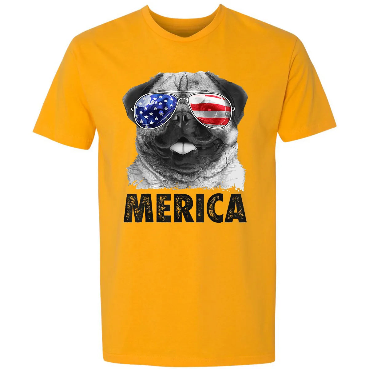 Pug 4th of July s Merica Men Women USA American Flag Premium Unisex T-shirt