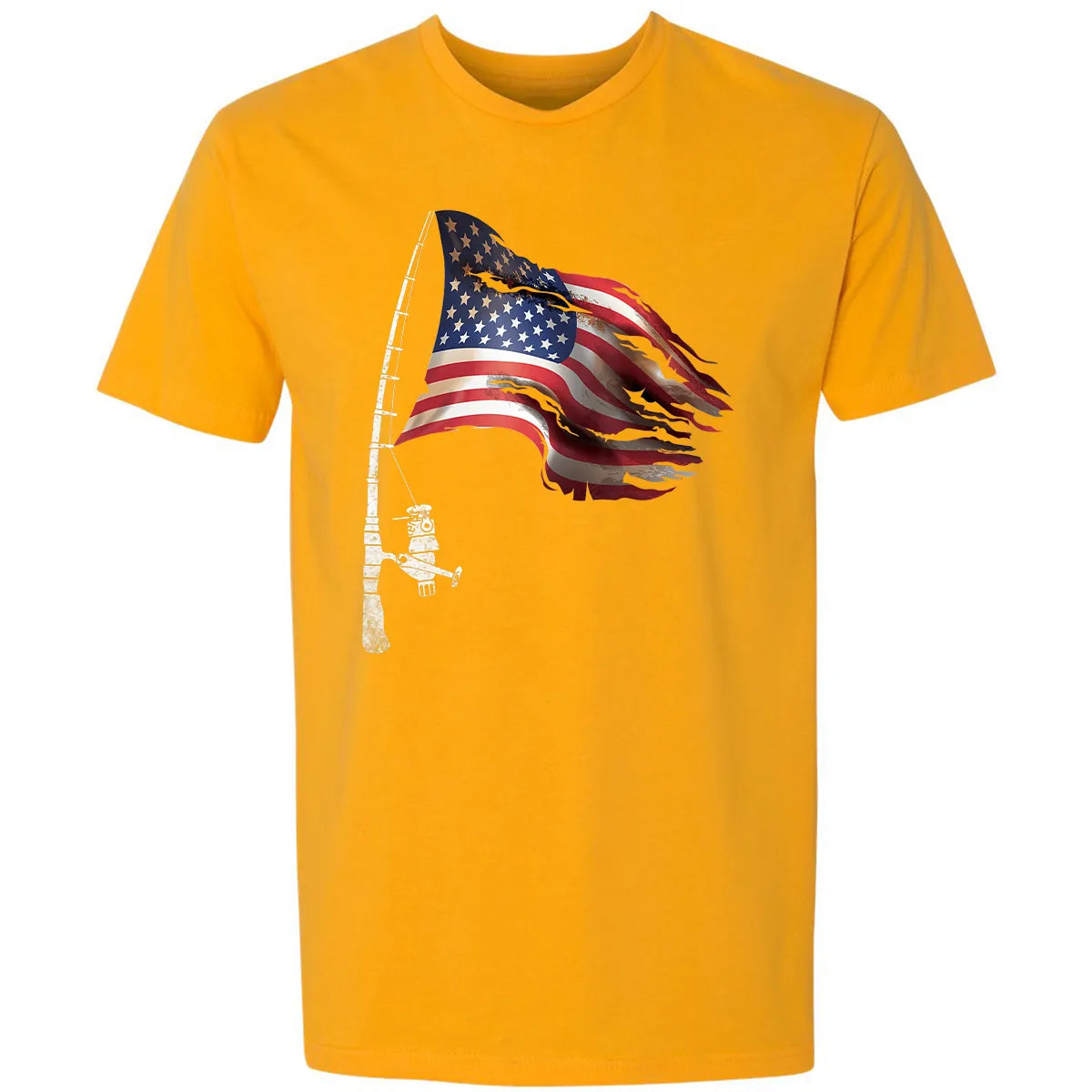 Fishing American Flag Fisherman Patriotic day 4th of July Premium Unisex T-shirt