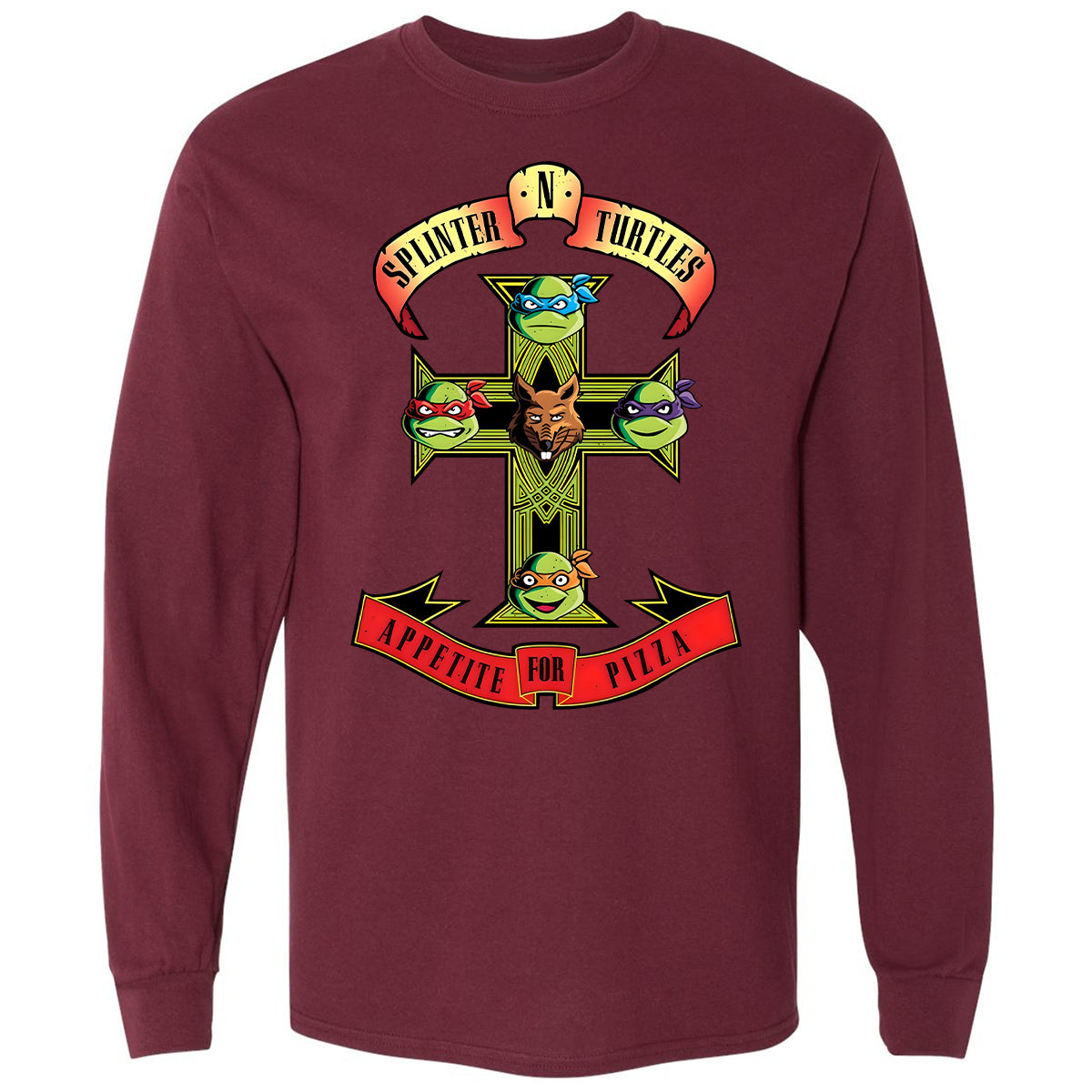 Long Sleeve T-Shirt - P5DT8JWJ - Maroon - 11