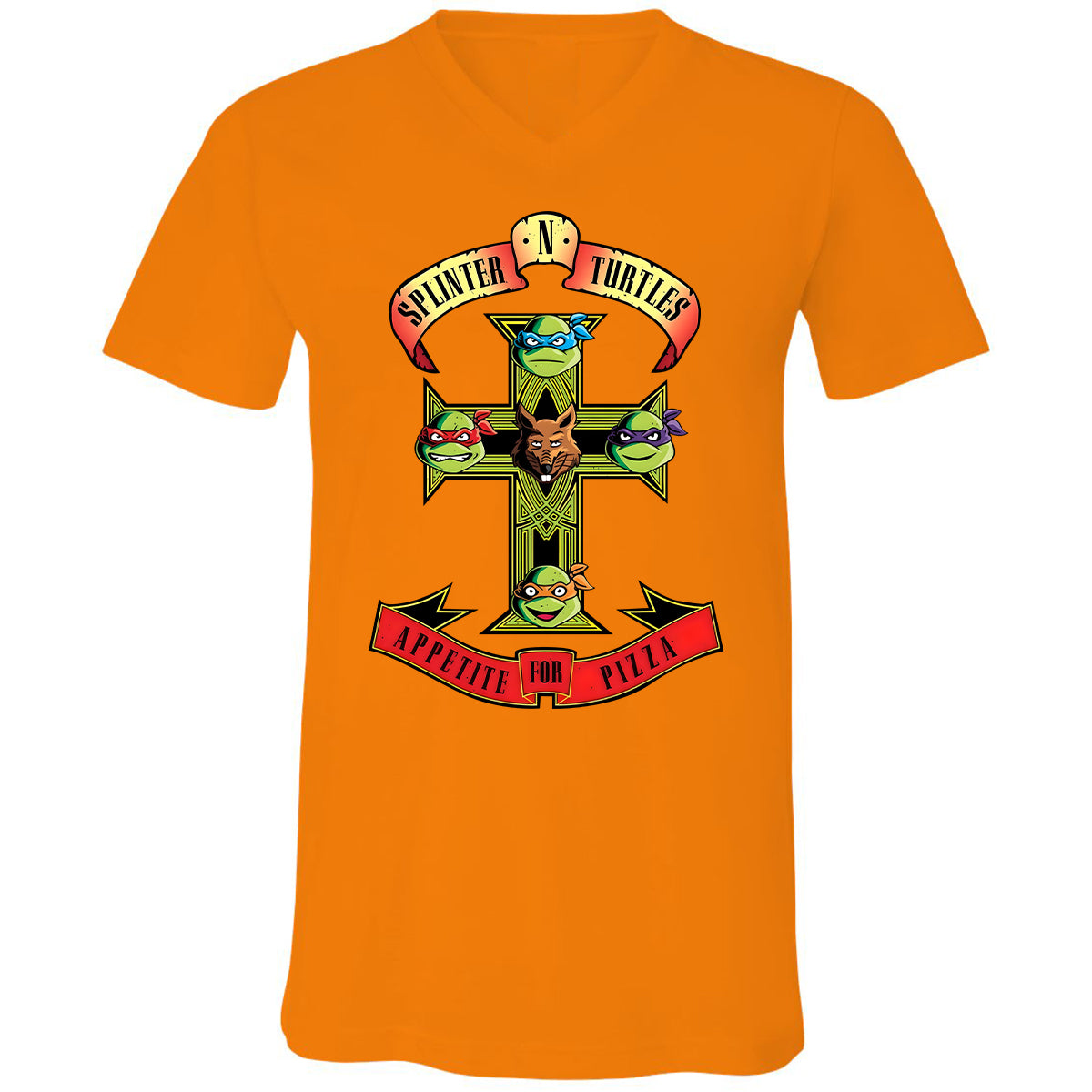 Unisex V-neck T-shirt - XPBY2S28 - Orange - 11