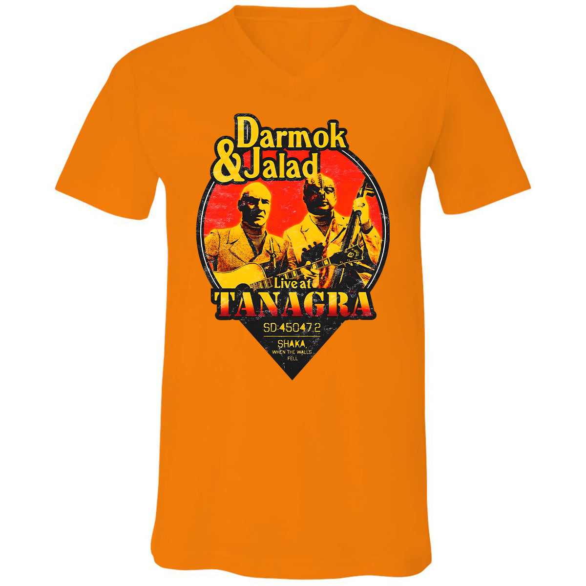 Unisex V-neck T-shirt - 4TV74EF4 - Orange - 11