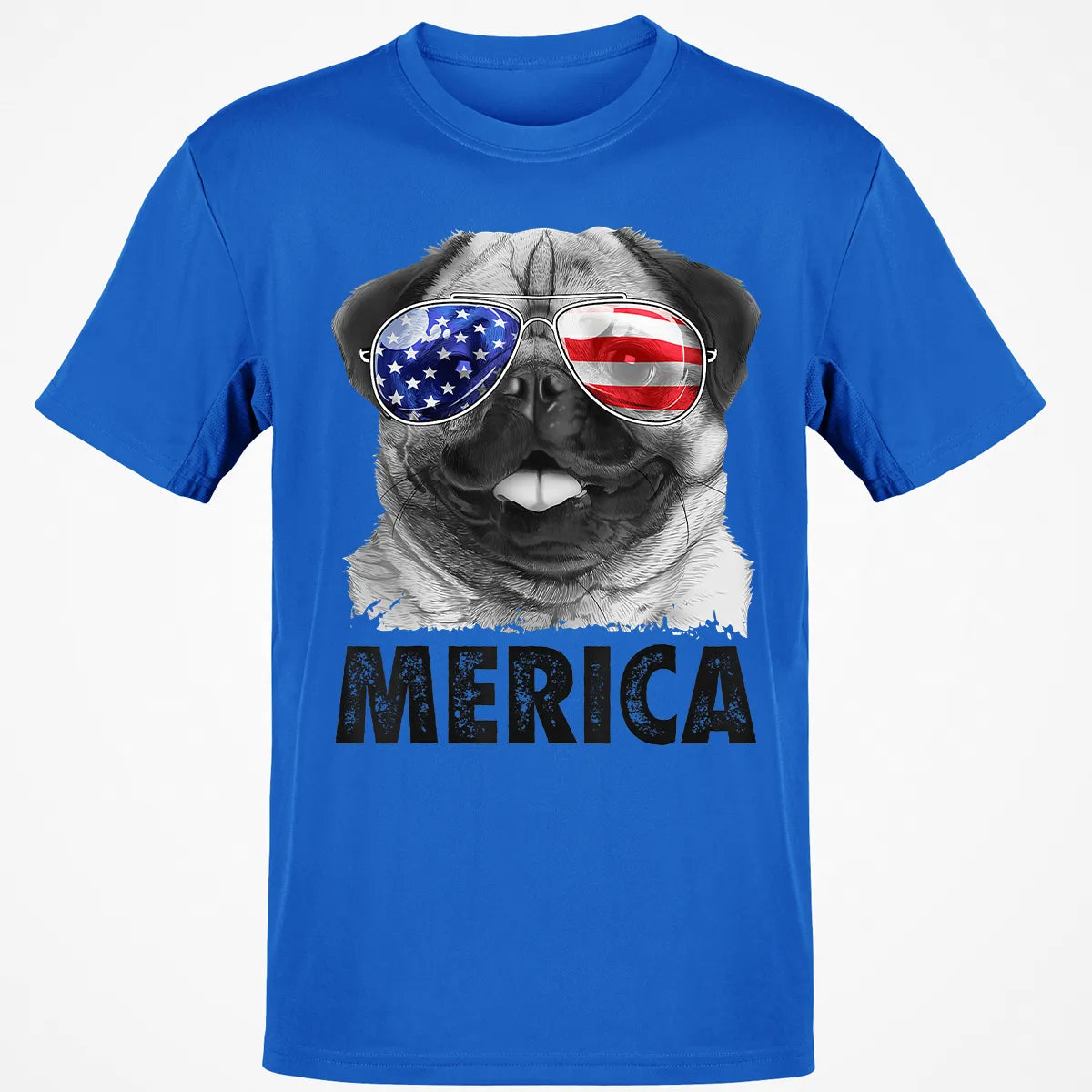 Pug 4th of July s Merica Men Women USA American Flag Classic Unisex T-Shirt