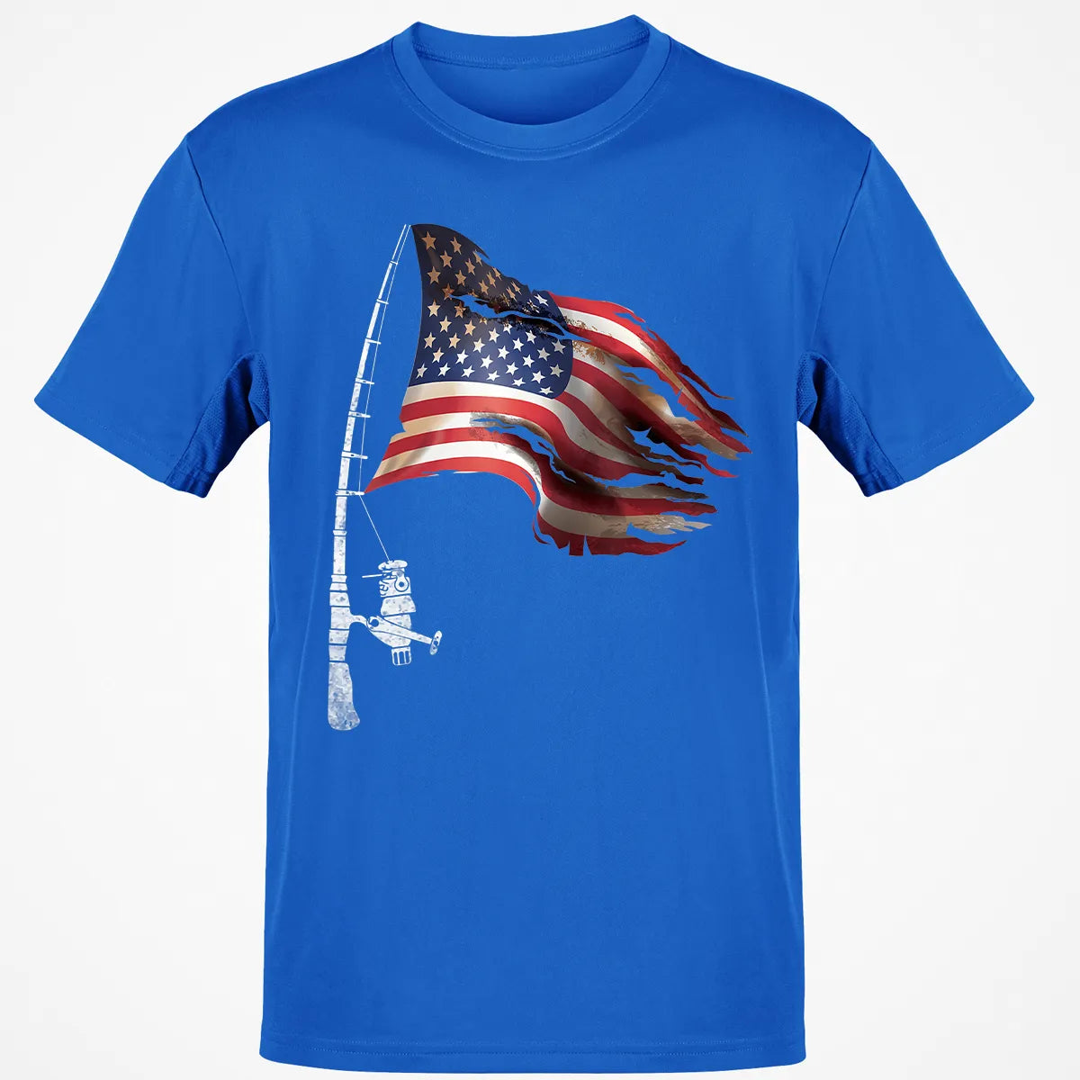 Fishing American Flag Fisherman Patriotic day 4th of July Classic Unisex T-Shirt