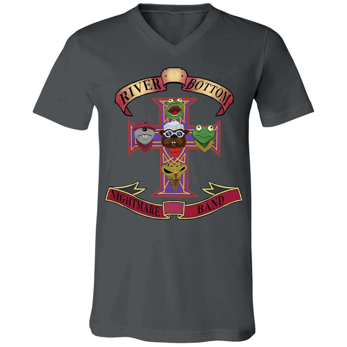 Unisex V-neck T-shirt - Black - THANGFIXED (Copy) - Asphalt - 12