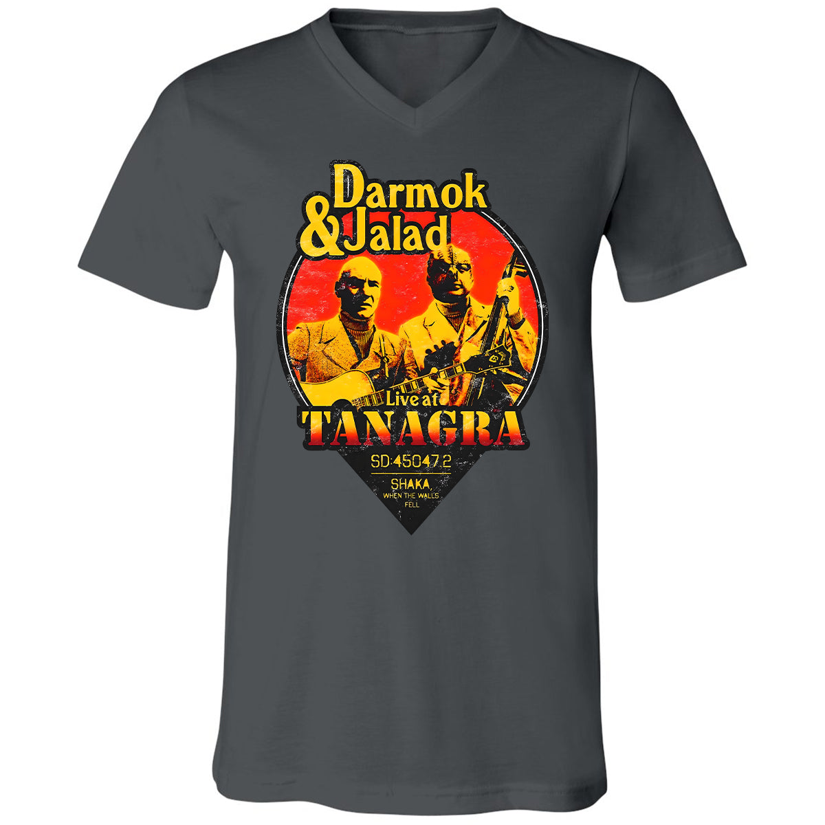 Unisex V-neck T-shirt - 4TV74EF4 - Asphalt - 12