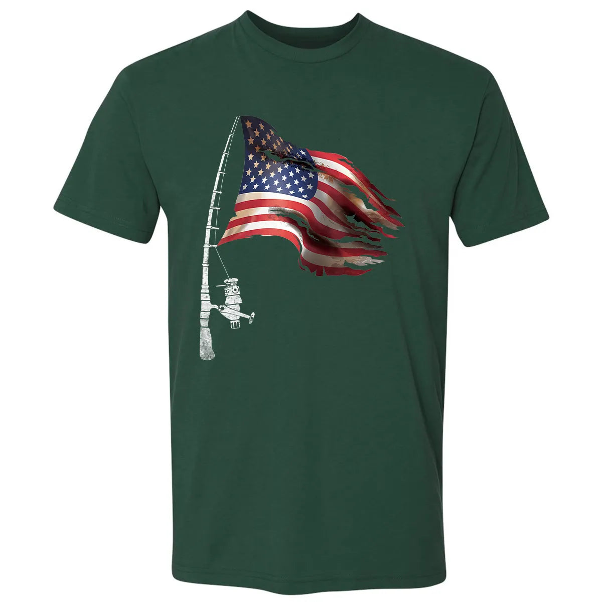 Fishing American Flag Fisherman Patriotic day 4th of July Premium Unisex T-shirt
