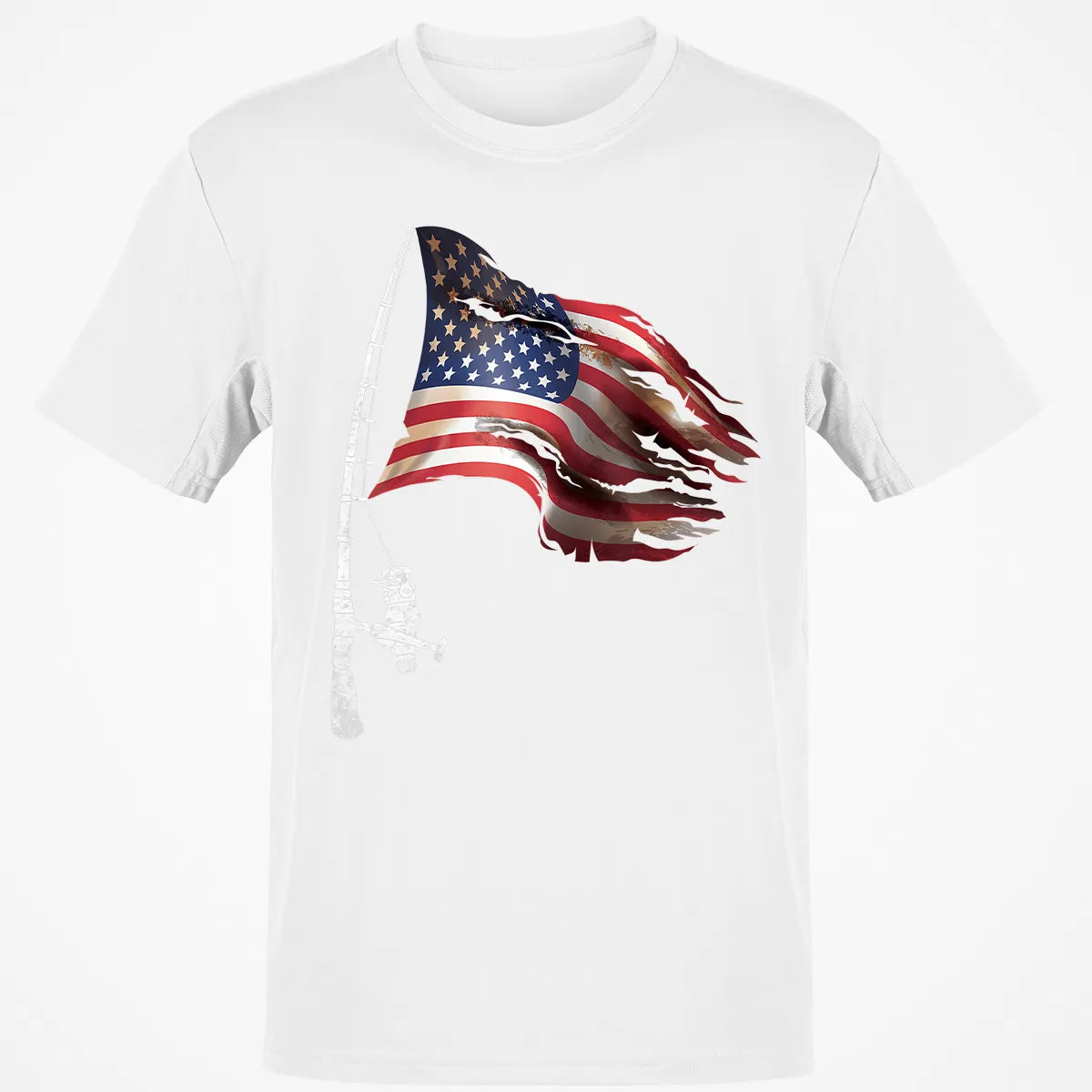 Fishing American Flag Fisherman Patriotic day 4th of July Classic Unisex T-Shirt