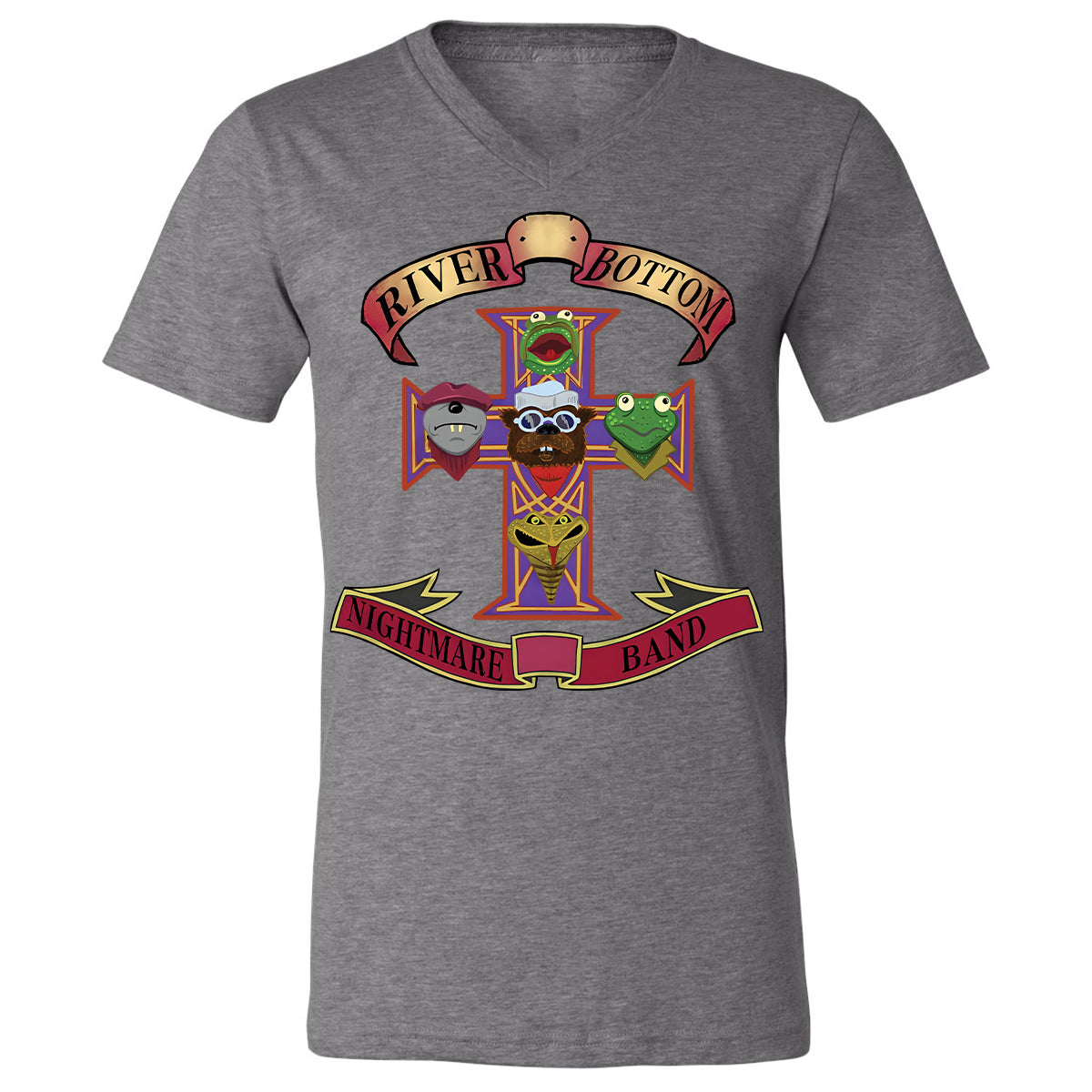 Unisex V-neck T-shirt - Black - THANGFIXED (Copy) - Deep Heather - 13