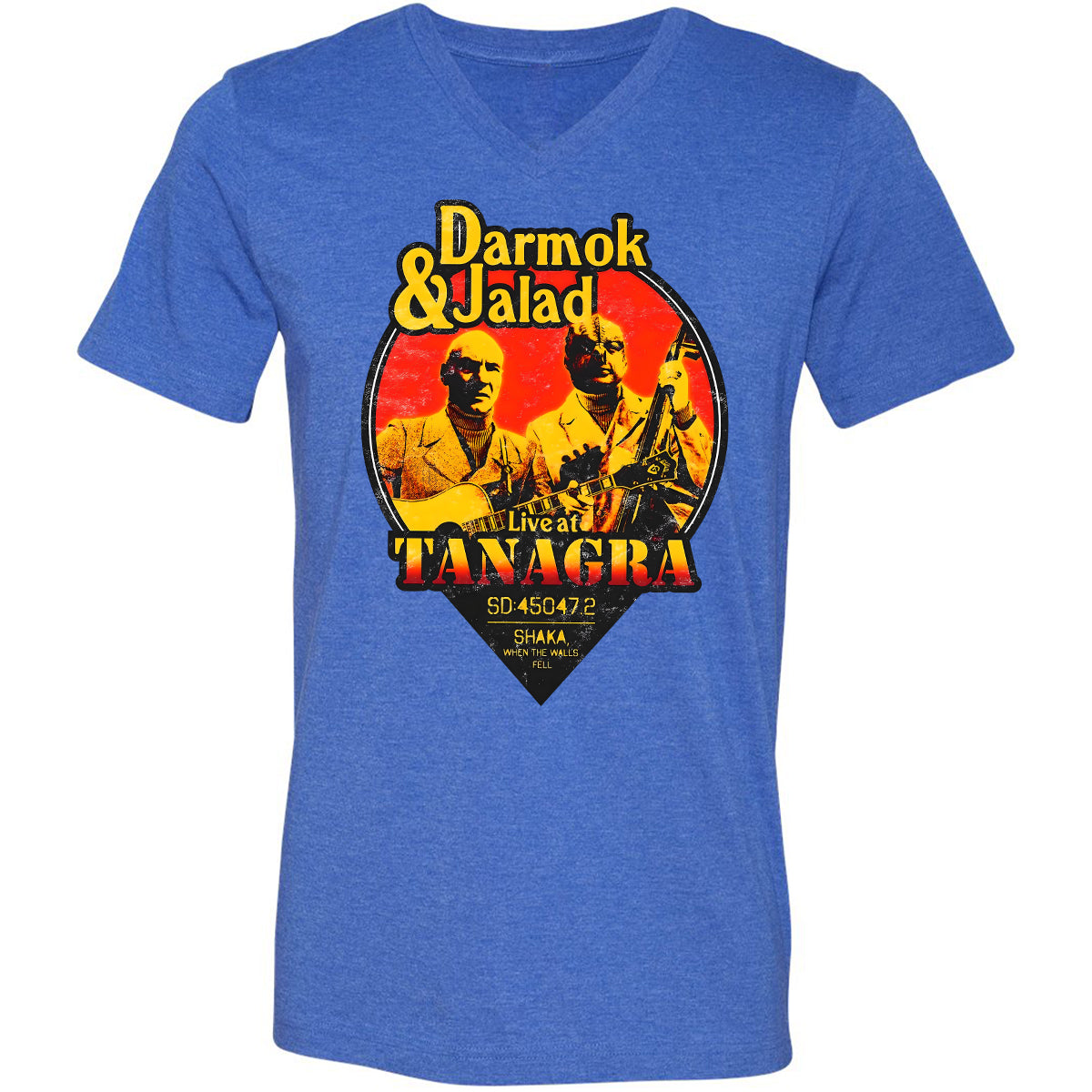 Unisex V-neck T-shirt - 4TV74EF4 - Heather True Royal - 14